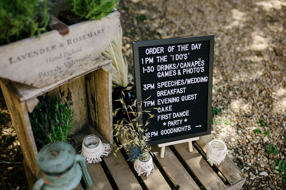 Felt Sign Board Lincolnshire Woodland Wedding Aden Priest Photography