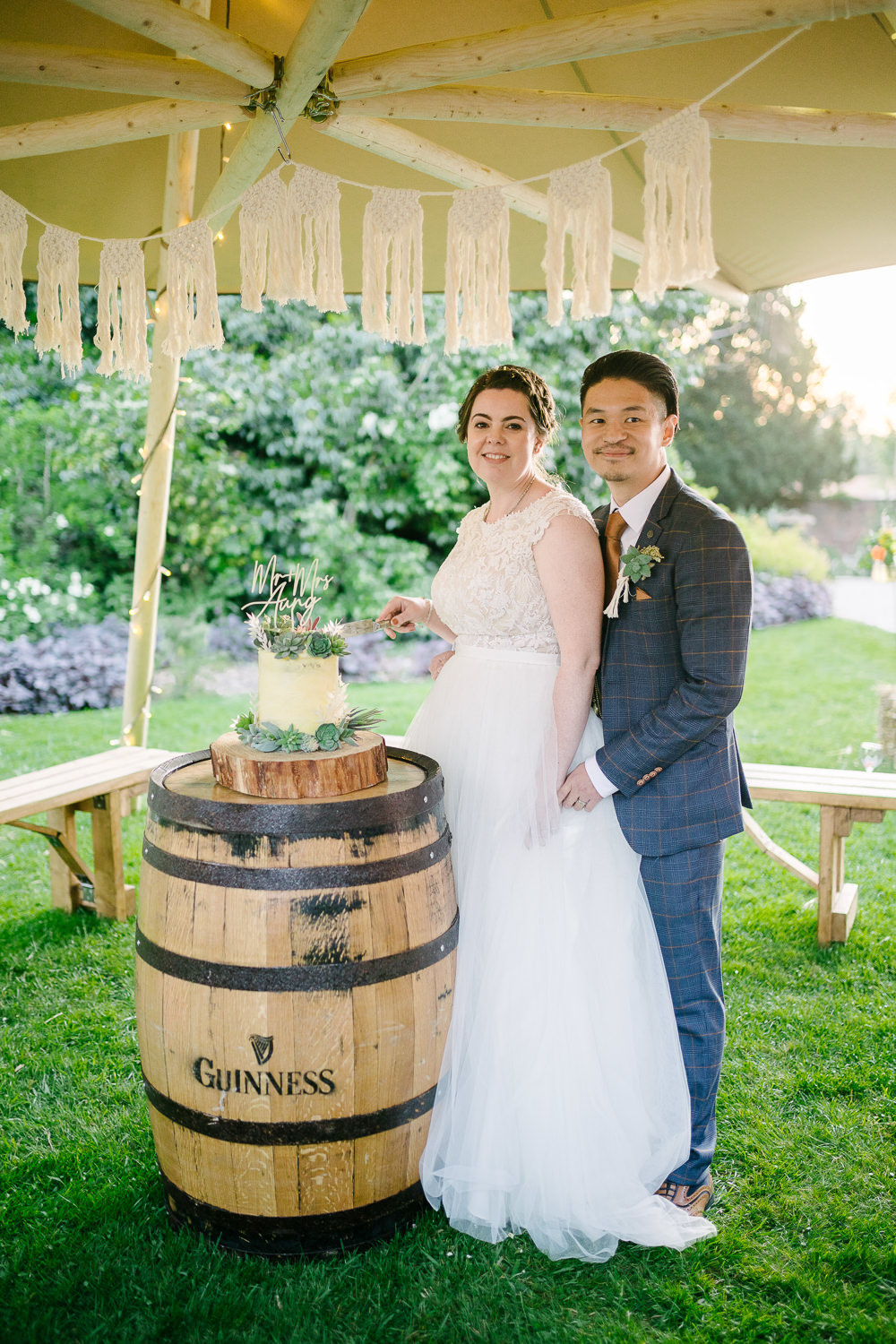 Semi Naked Cake Single Tier Succulent Laser Cut Topper Lincolnshire Woodland Wedding Aden Priest Photography