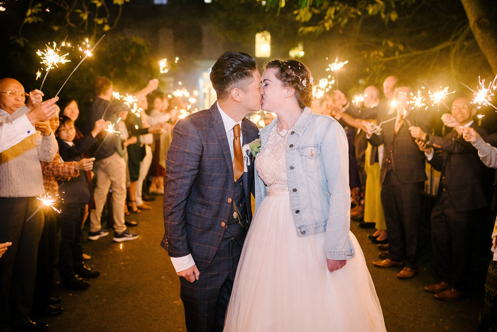 Sparklers Exit Send Off Lincolnshire Woodland Wedding Aden Priest Photography