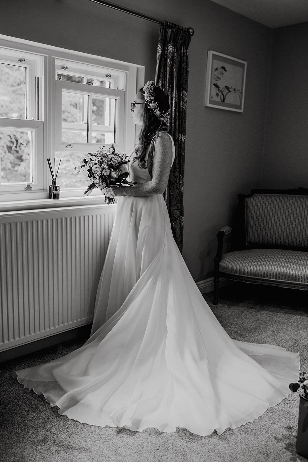 Dress Gown Bride Bridal Suzanne Neville Low Hall The Lakes Wedding Maddie Farris Photography