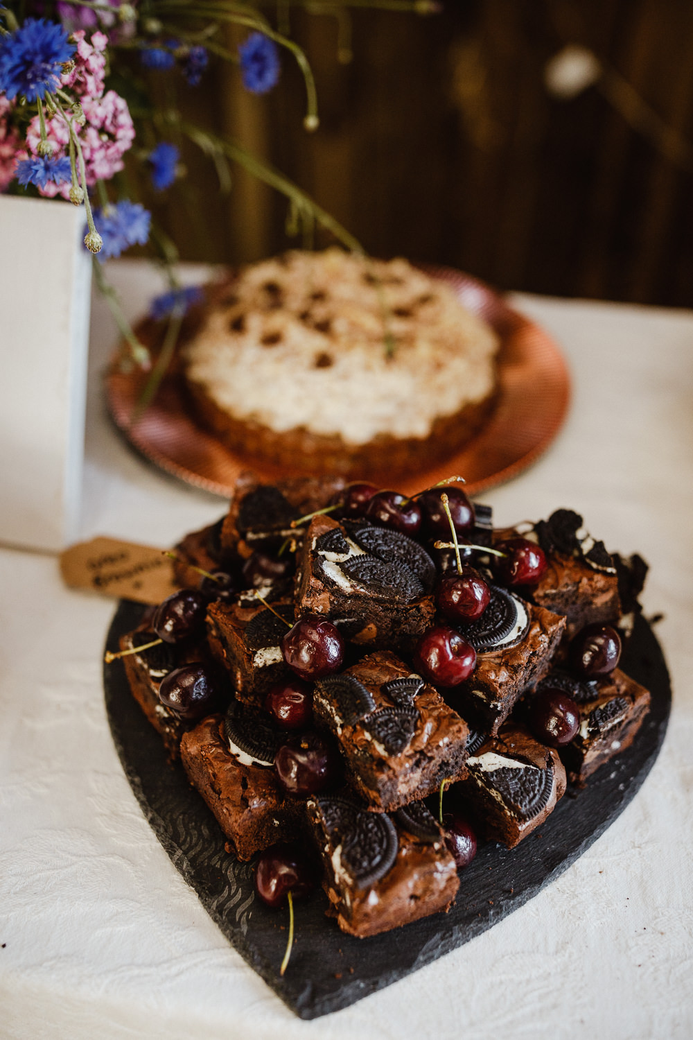 Brownies Dessert Table North Yorkshire Barn Wedding Photography34
