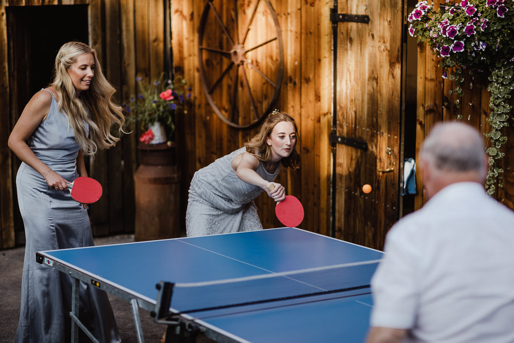 Ping Pong Game North Yorkshire Barn Wedding Photography34