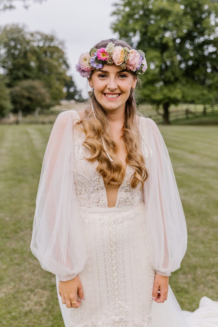 Pastel Wedding Flower Crown Katherine Ashdown Photography