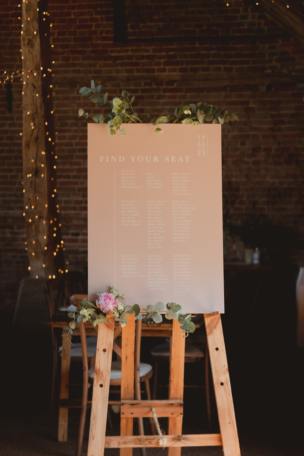 Pink Seating Chart Modern Simple Spring Meadow Wedding Georgia Rachael