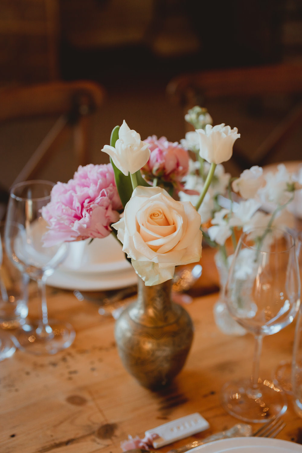 Flowers Bottles Table Rose Peony Spring Meadow Wedding Georgia Rachael