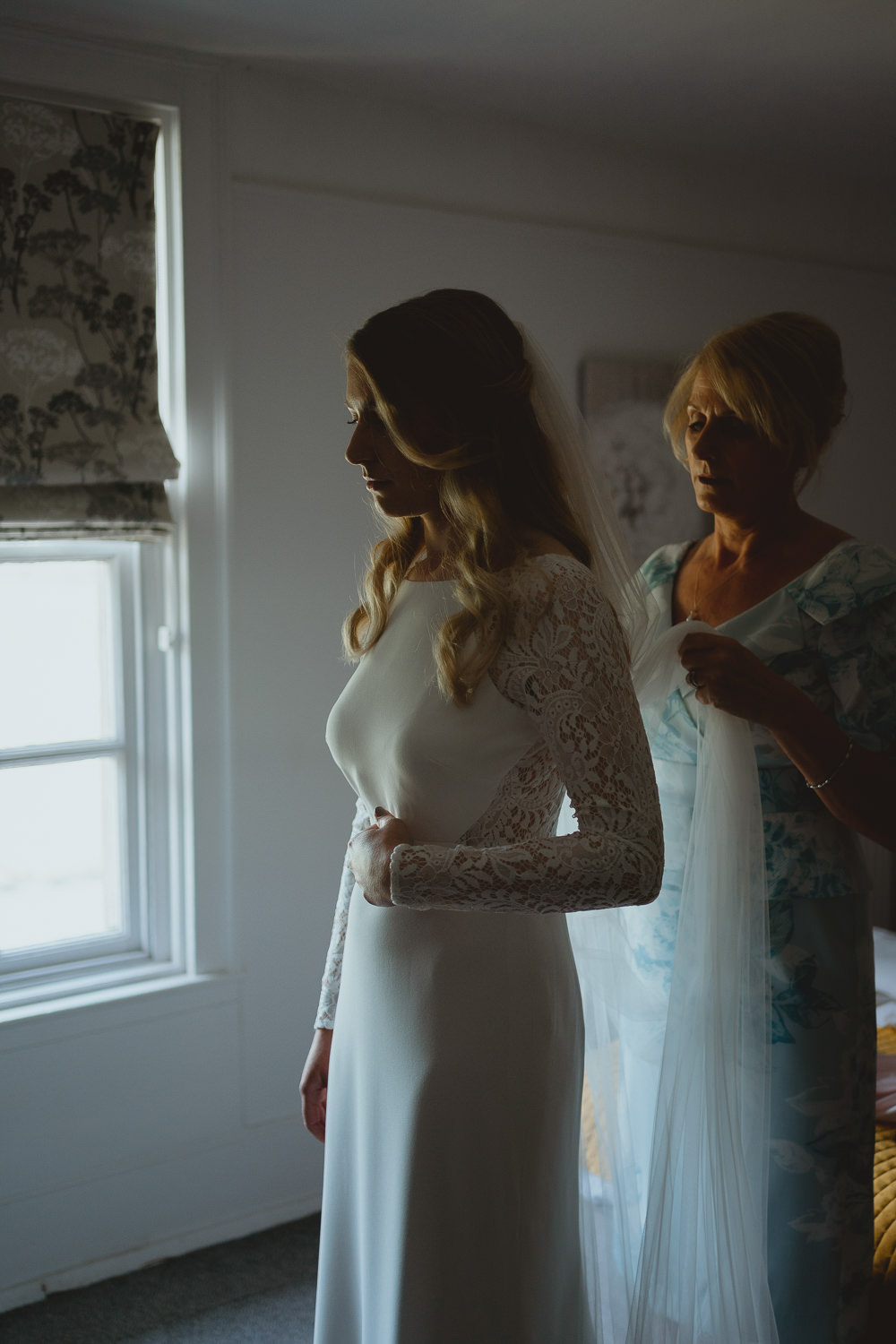 Dress Gown Bride Bridal Lace Long Sleeves Sleek Spring Meadow Wedding Georgia Rachael