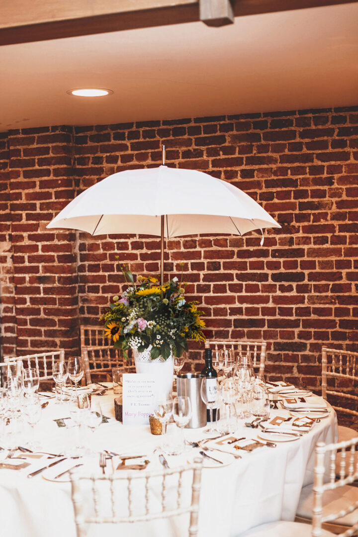 Umbrella Wedding Centrepiece Idea Masha Unwerth