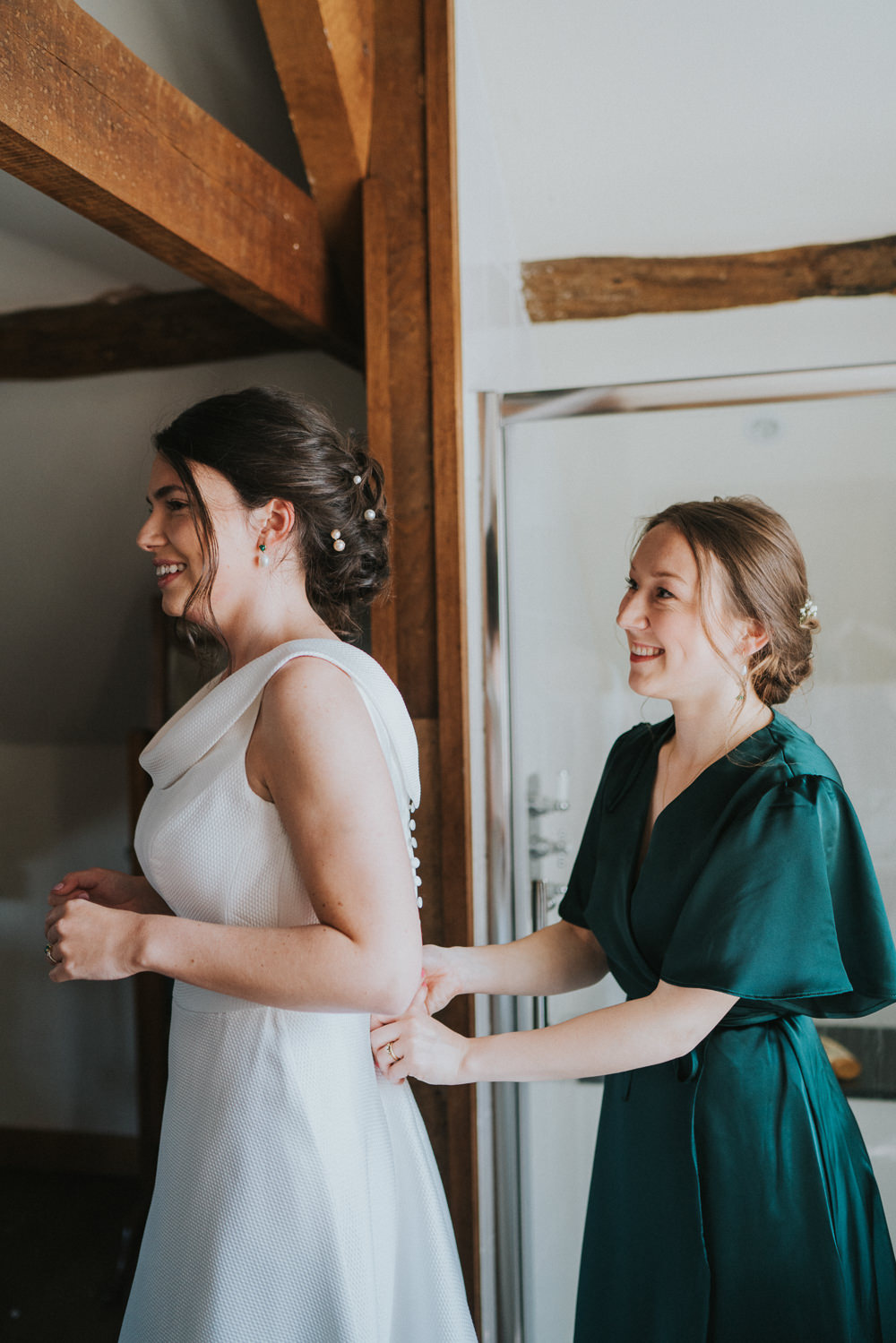 Dress Gown Bride Bridal Button Back Train Weekend Glamping Wedding Grace Elizabeth