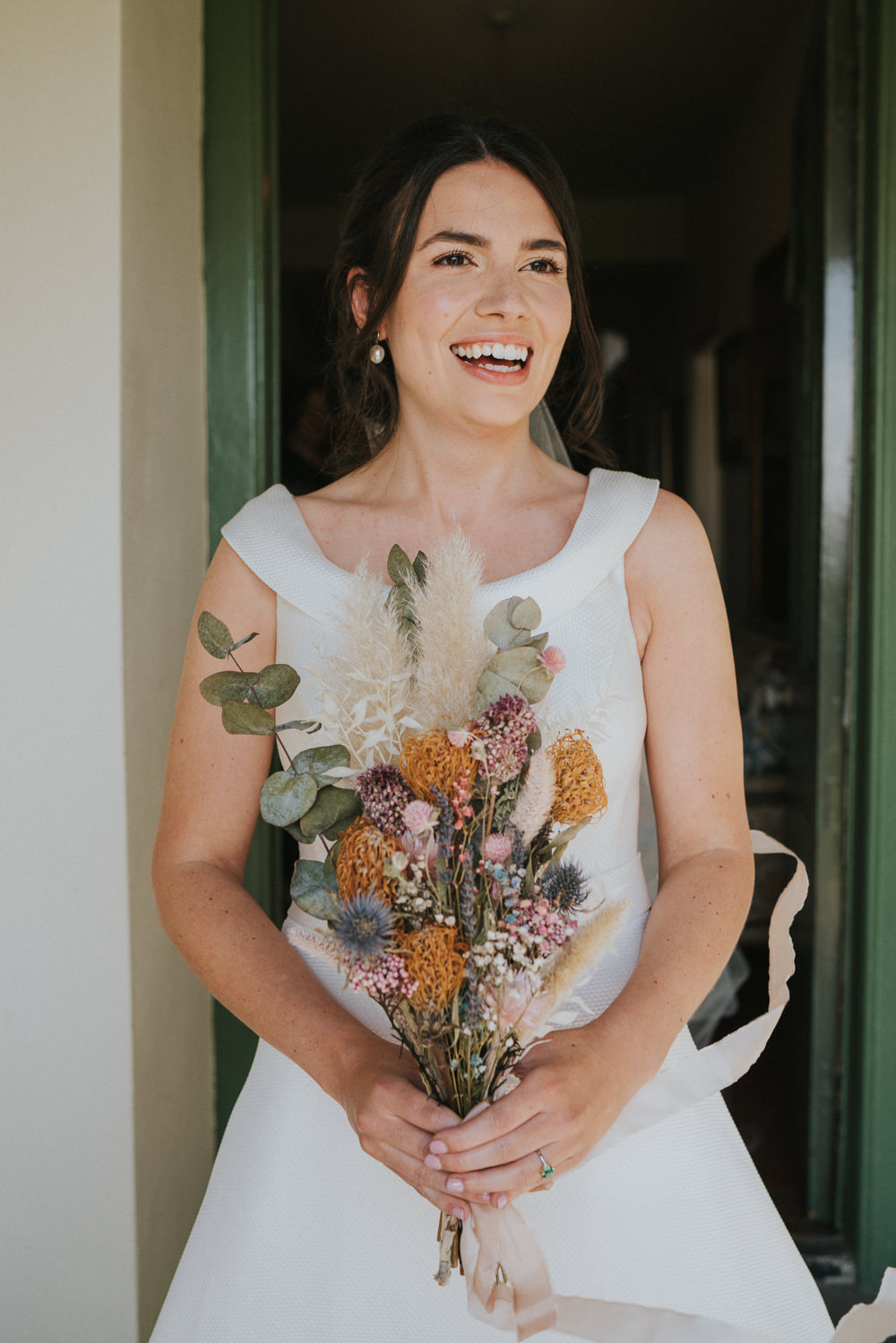 Dried Flower Bouquets Bride Bridal Weekend Glamping Wedding Grace Elizabeth