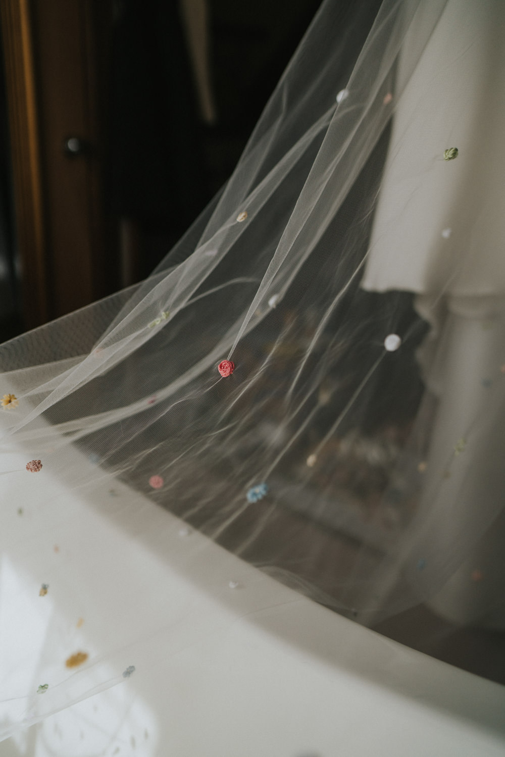 Embroidered Flower Veil Weekend Glamping Wedding Grace Elizabeth