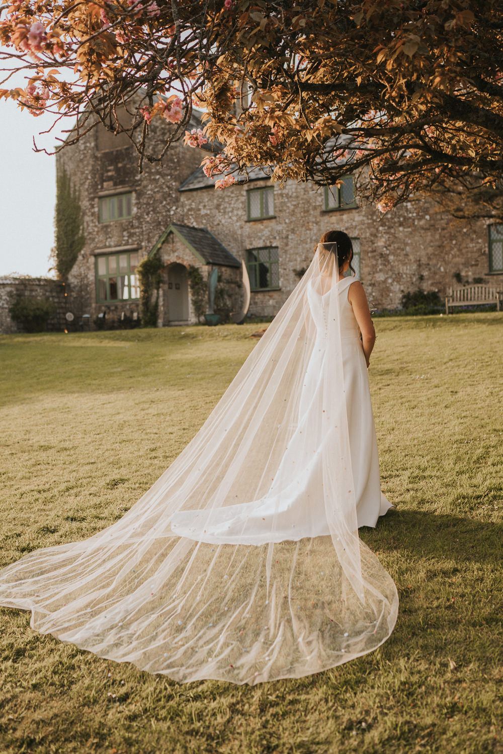 Embroidered Flower Veil Weekend Glamping Wedding Grace Elizabeth