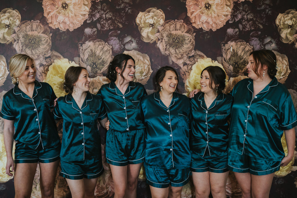 Bride Bridesmaid PJs Weekend Glamping Wedding Grace Elizabeth