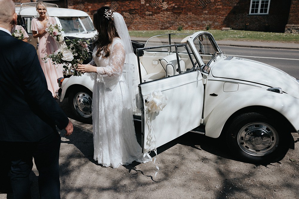 Beetle Car Transport Willow Marsh Farm Wedding Matt Horan Photography