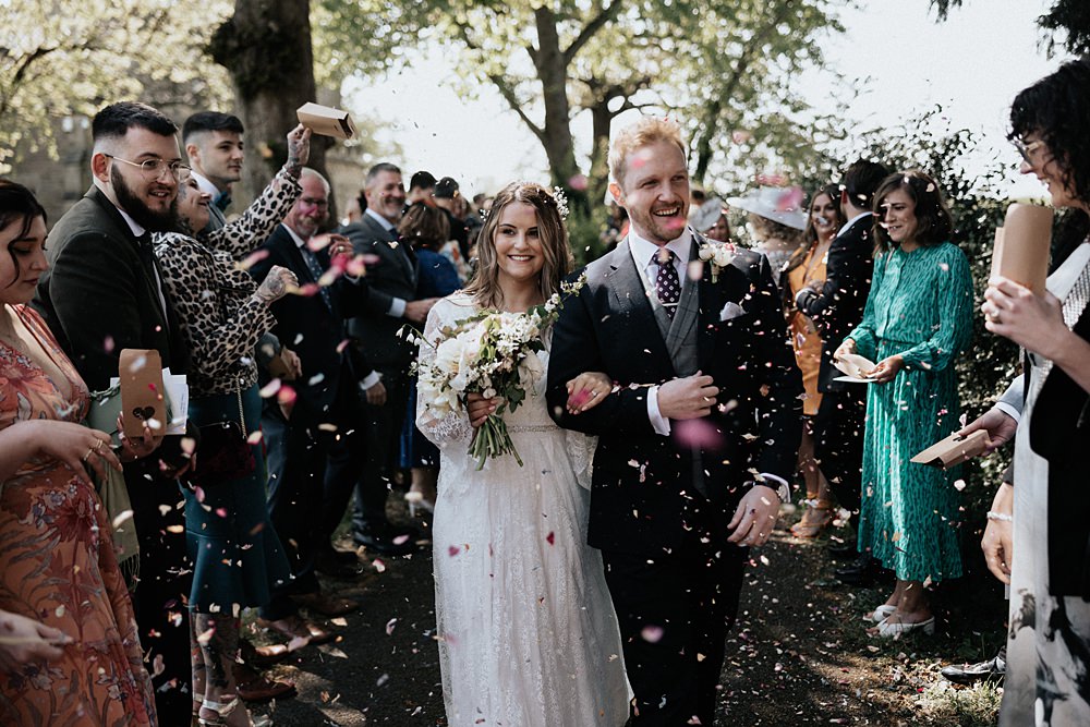 Confetti Throw Willow Marsh Farm Wedding Matt Horan Photography