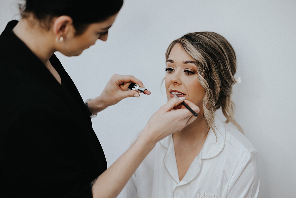 Bride Bridal Make Up Winter Wedding West Mill Matt Horan Photography