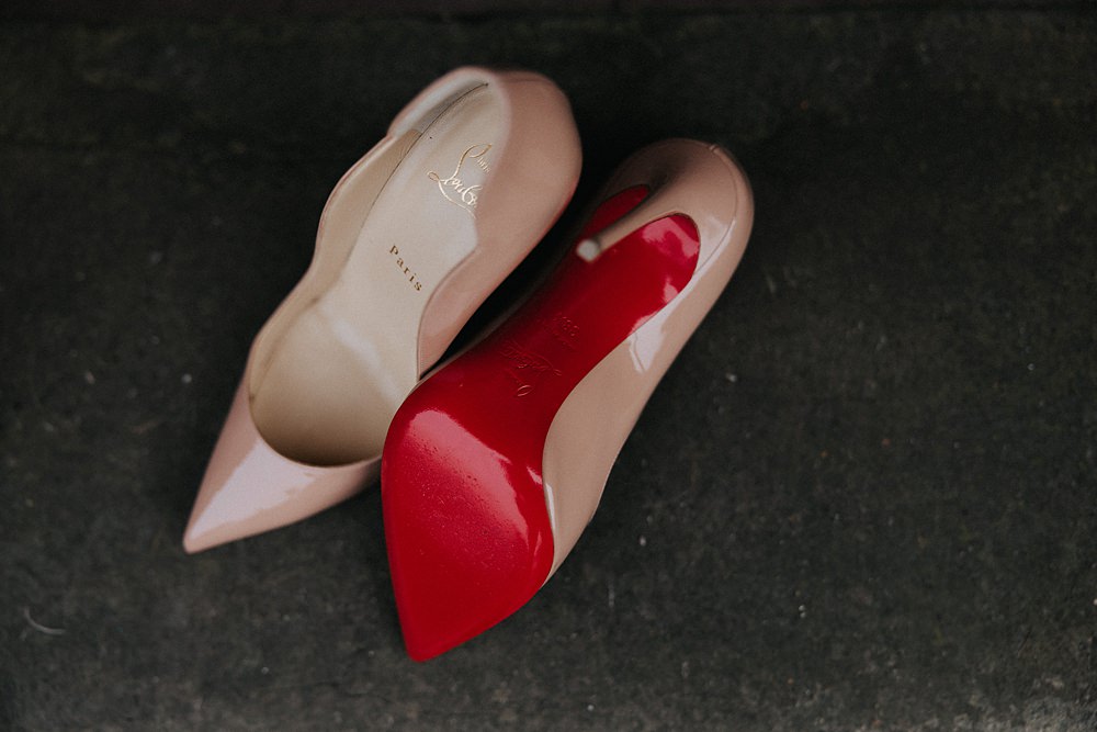 Christian Louboutins Shoes Winter Wedding West Mill Matt Horan Photography