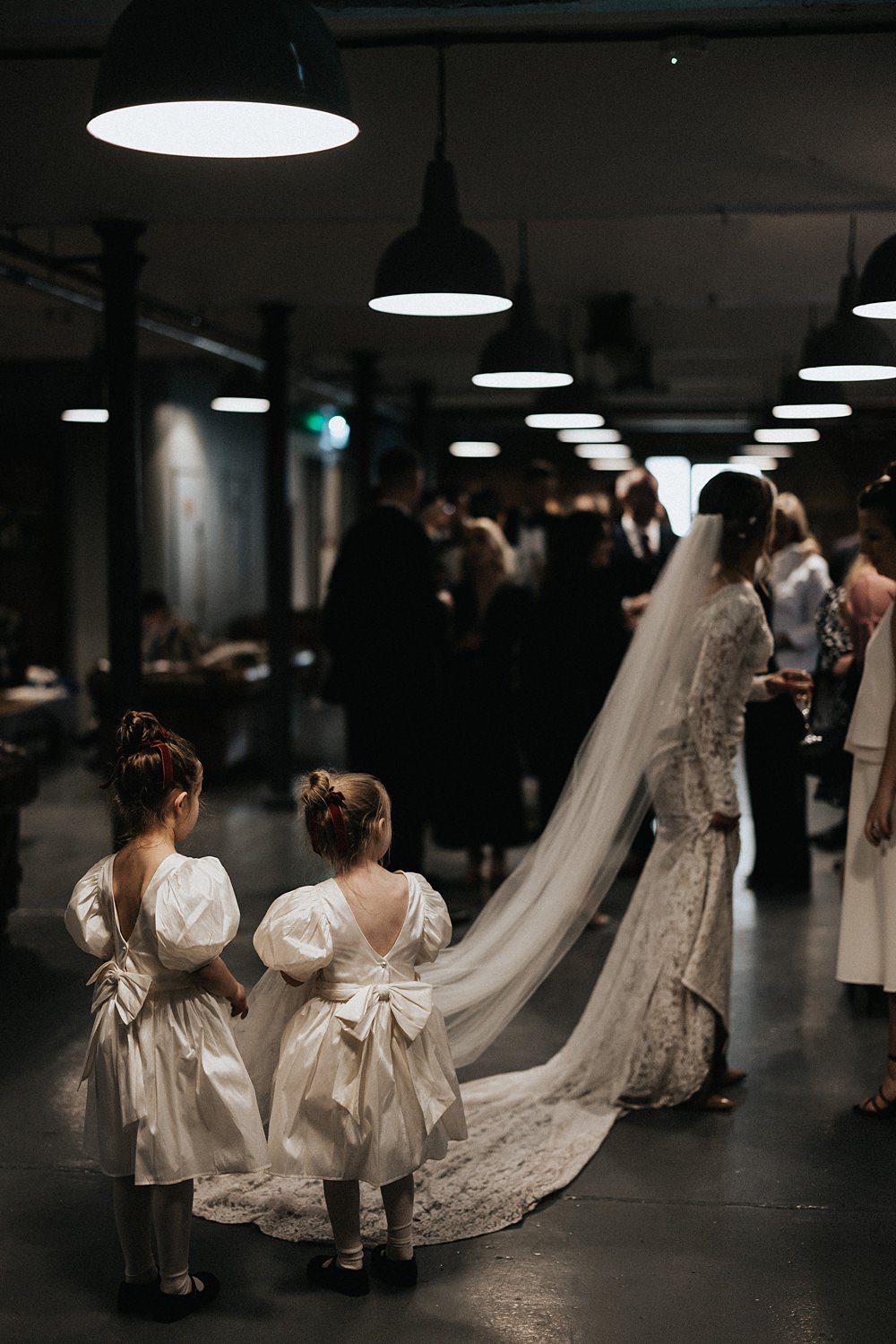 Flower Girl Dresses Bows Winter Wedding West Mill Matt Horan Photography