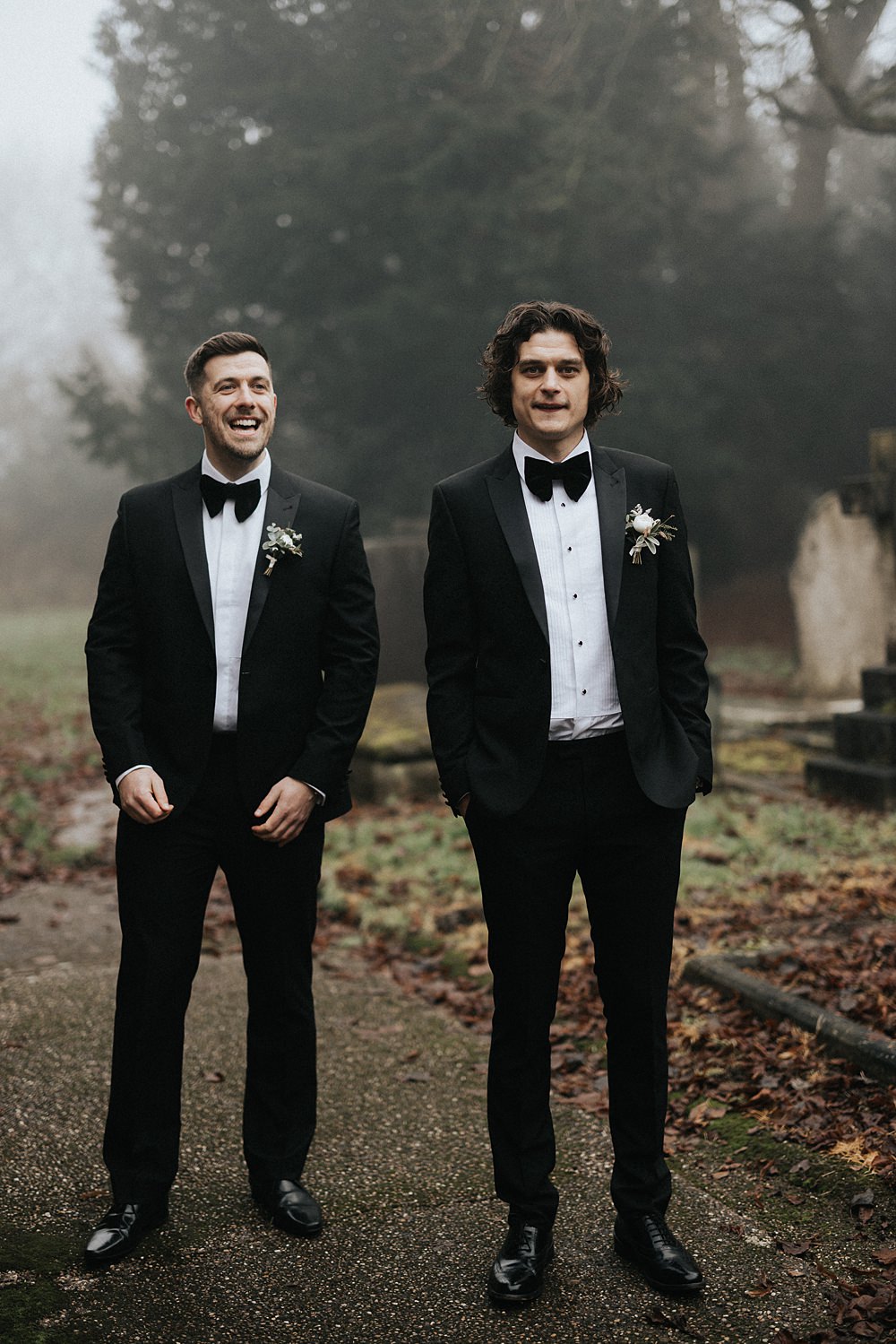 Groomsmen Tuxedo Bow Tie Winter Wedding West Mill Matt Horan Photography