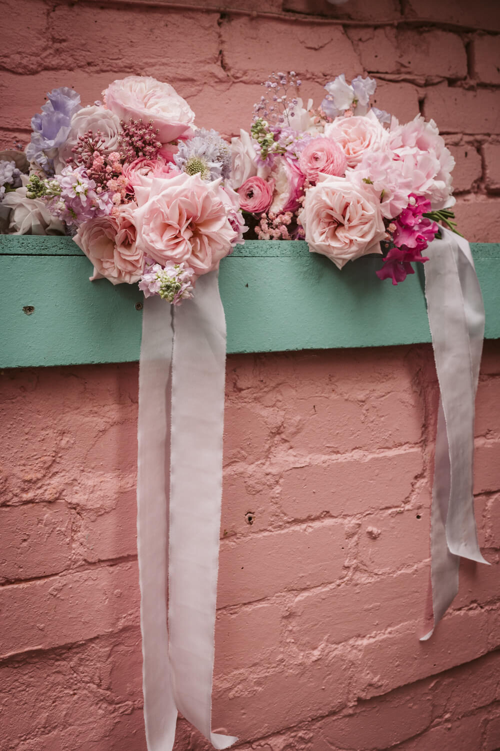 Bouquet Flowers Bride Bridal Pink Ribbon 90s Wedding Ideas Hannah Brooke Photography