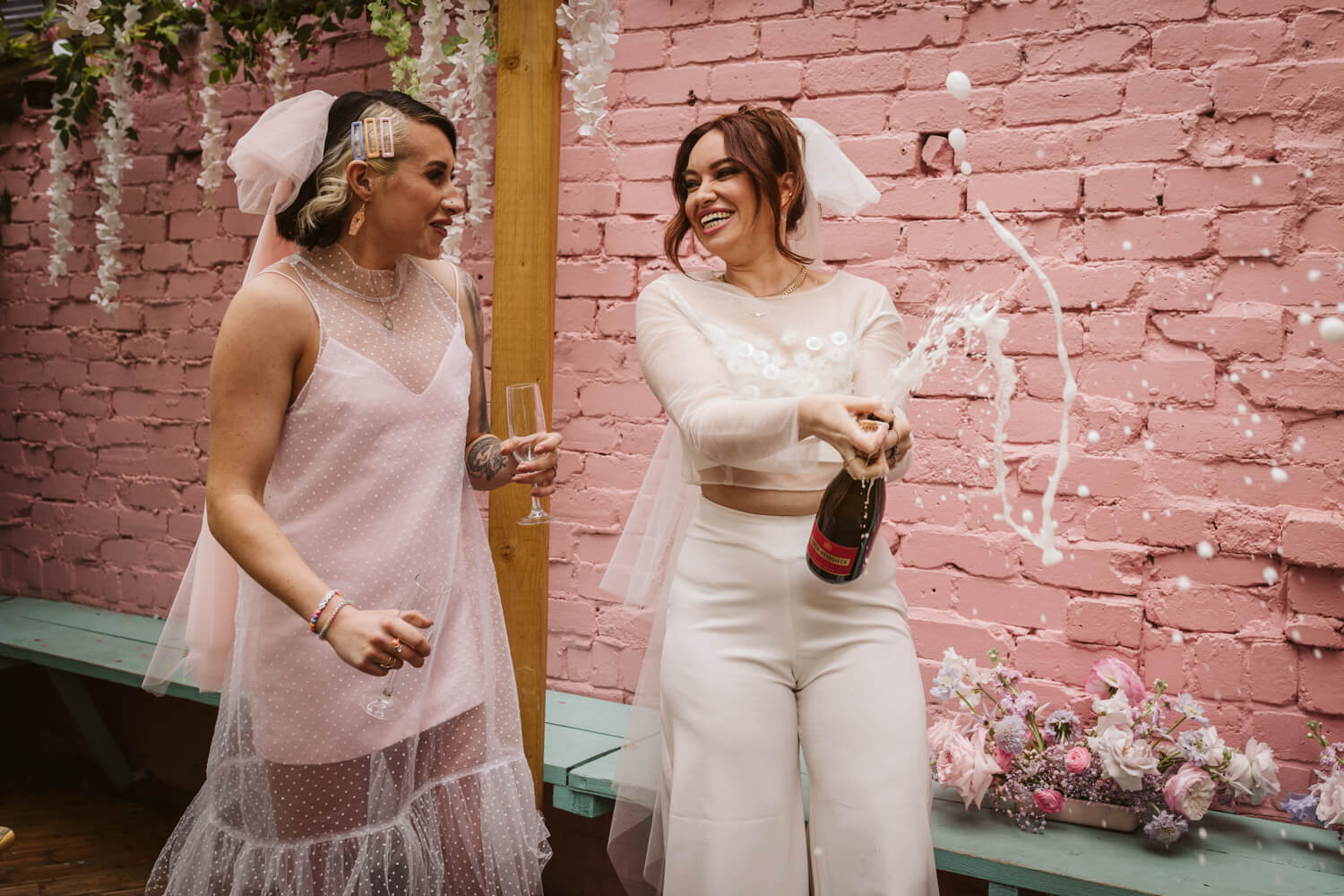 Champagne Pop 90s Wedding Ideas Hannah Brooke Photography