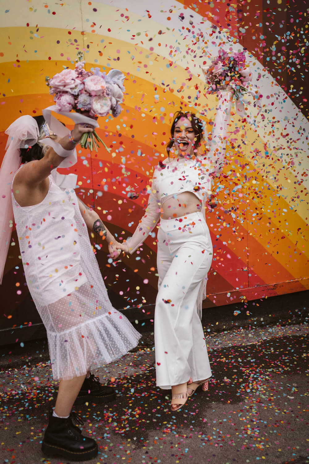 Confetti Throw 90s Wedding Ideas Hannah Brooke Photography