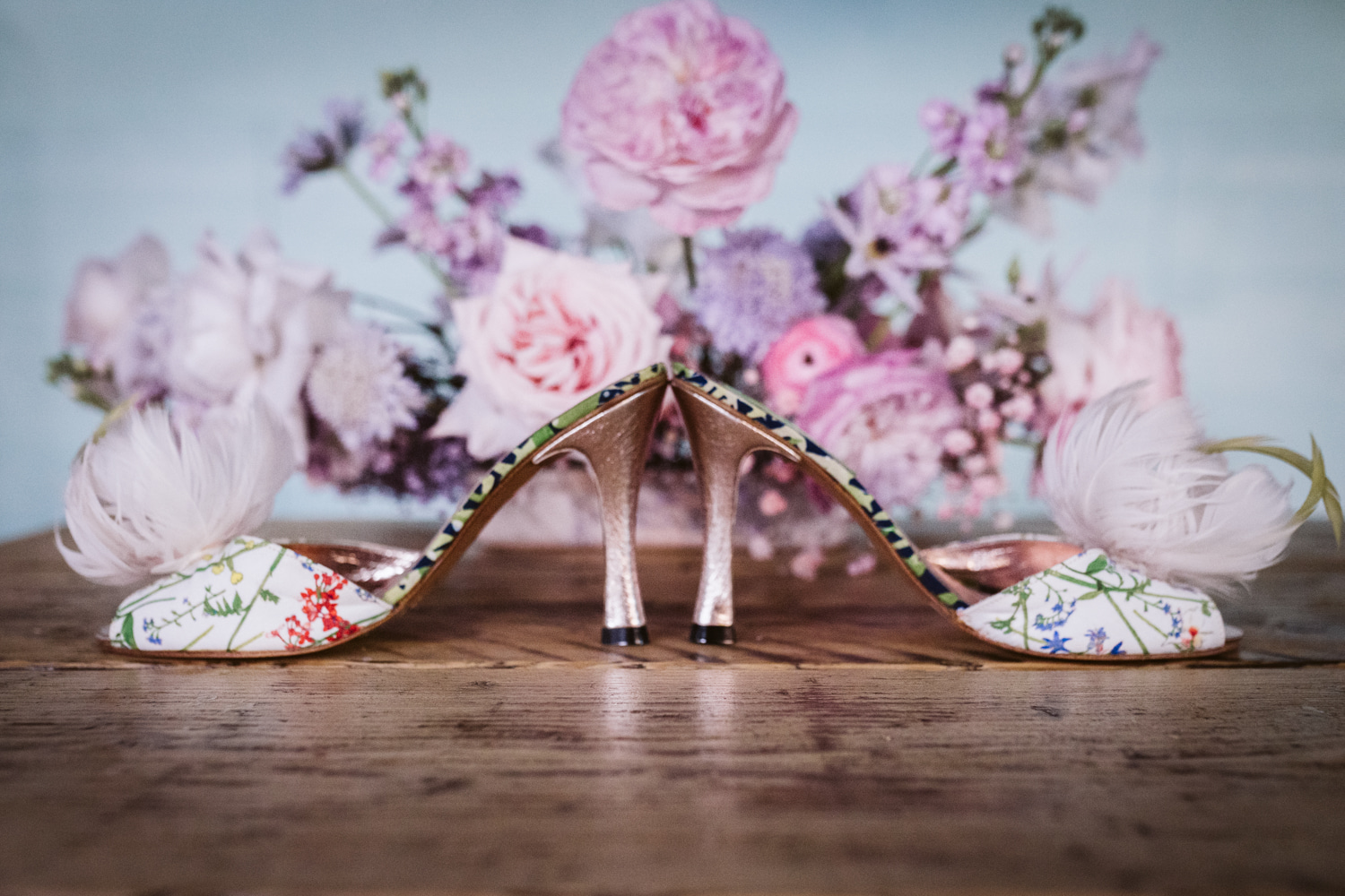 Floral Kitten Heel Shoes 90s Wedding Ideas Hannah Brooke Photography
