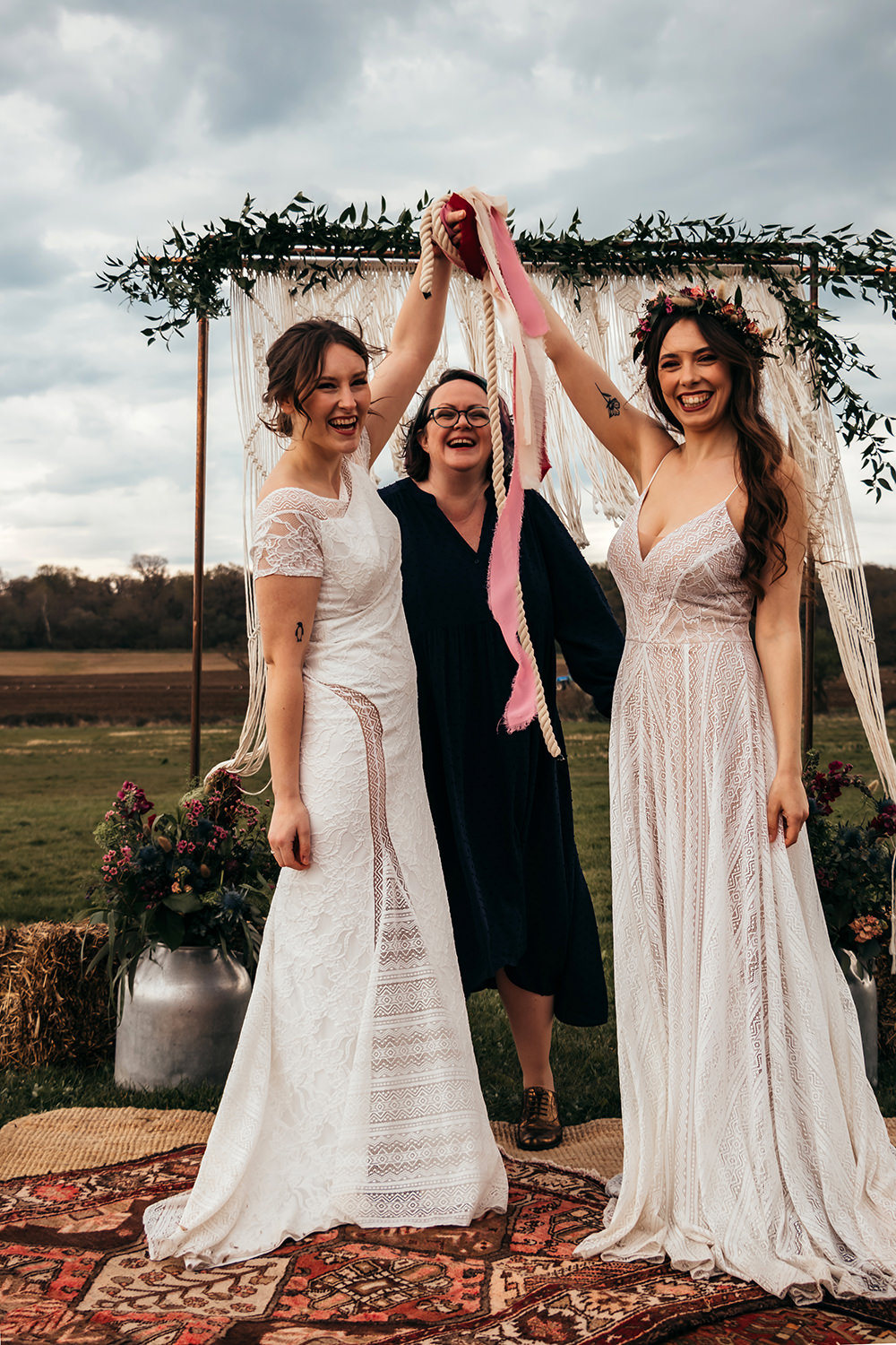 Handfasting Ceremony Aircraft Hangar Wedding Sherri OMalley Photography