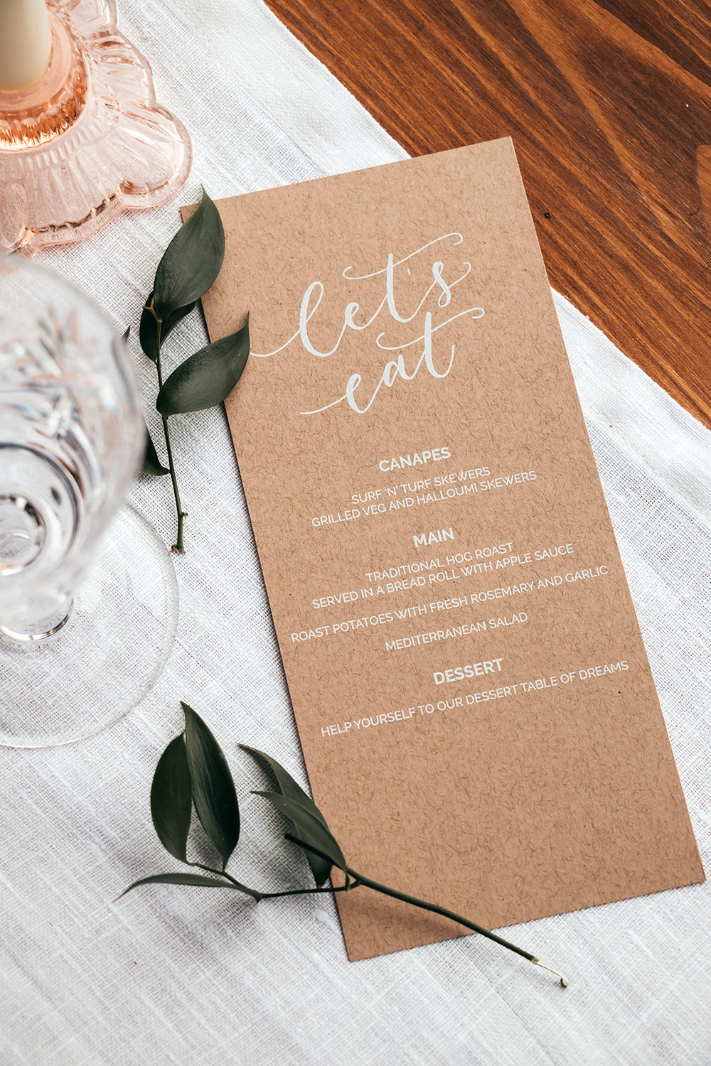 Menu Card Aircraft Hangar Wedding Sherri OMalley Photography