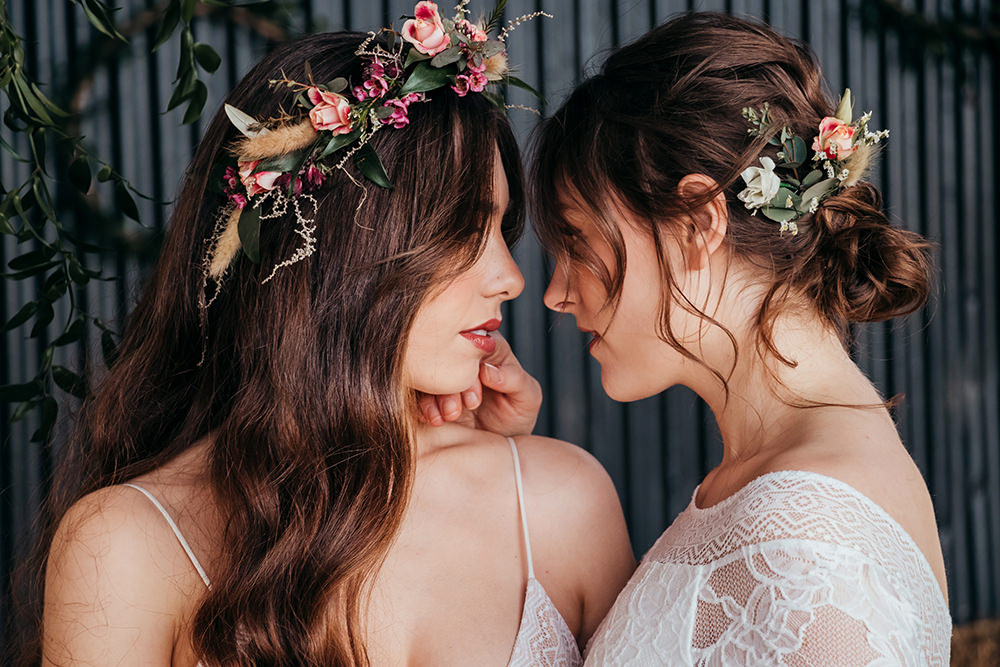 Bride Bridal Hair Flowers Aircraft Hangar Wedding Sherri OMalley Photography