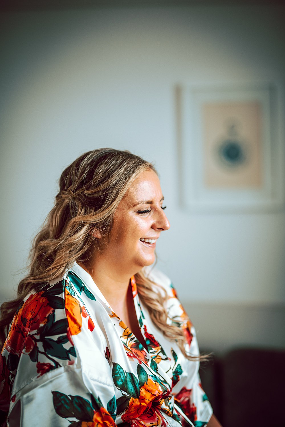 Bride Bridal Make Up Floral Robe Alternative Scottish Wedding Northern Aye Photography