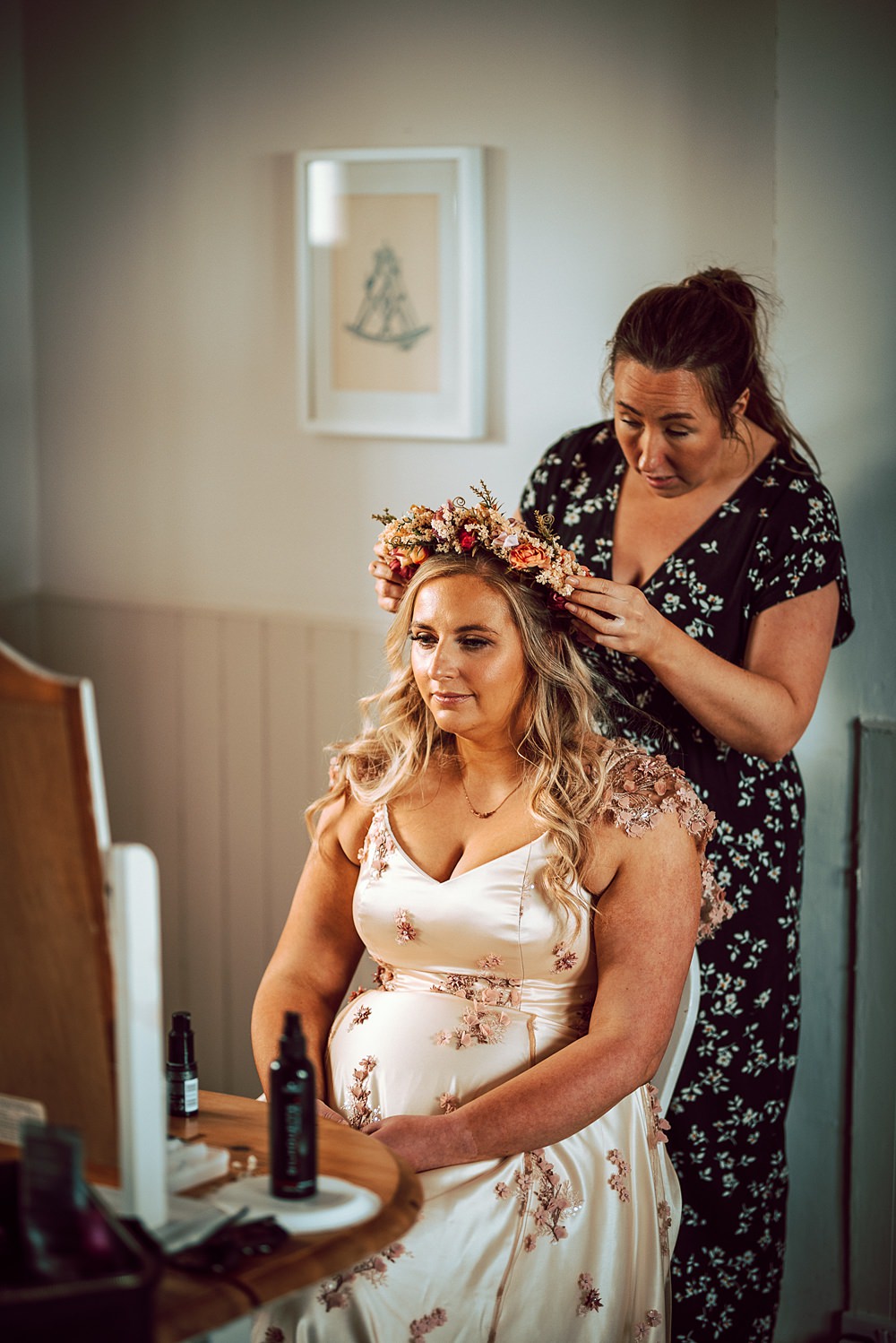 Bride Bridal Colourful Flower Crown Alternative Scottish Wedding Northern Aye Photography
