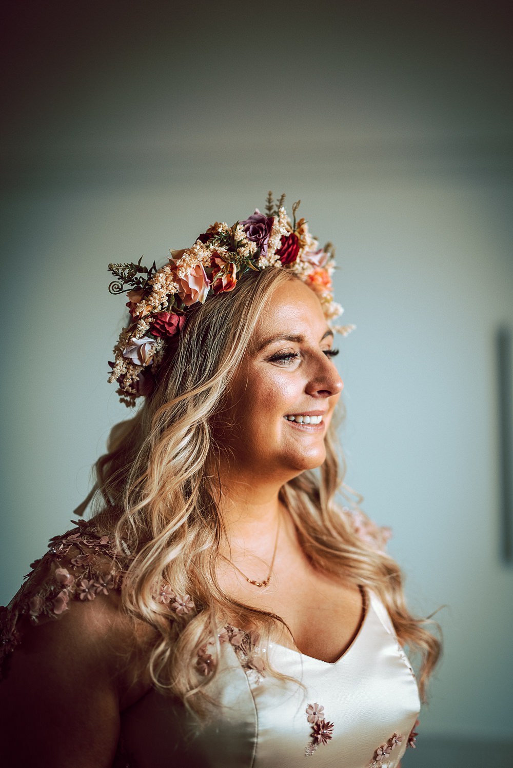 Bride Bridal Colourful Flower Crown Alternative Scottish Wedding Northern Aye Photography
