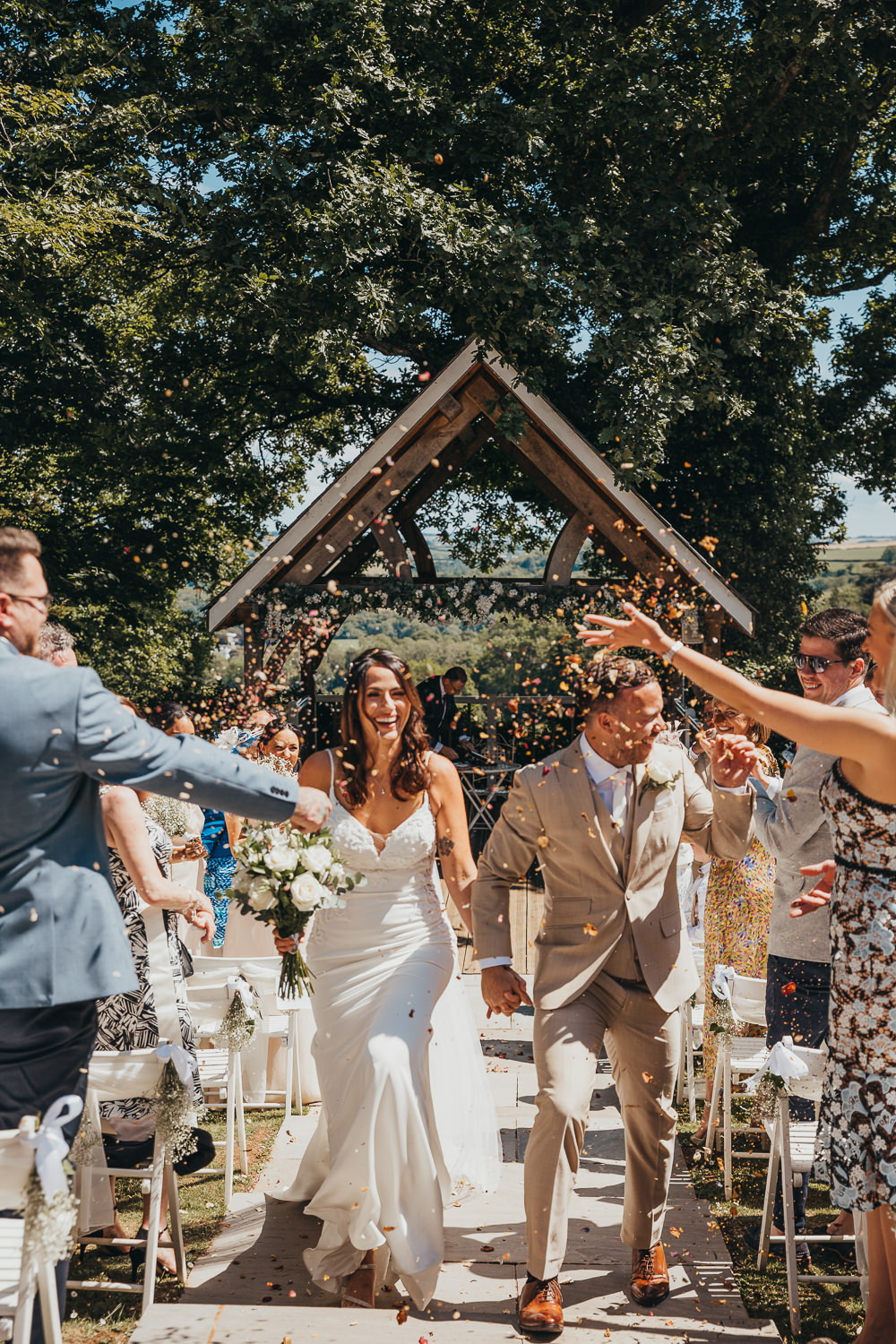 Confetti Throw Bride Groom Beaconside House Wedding Amy Chapple Photography