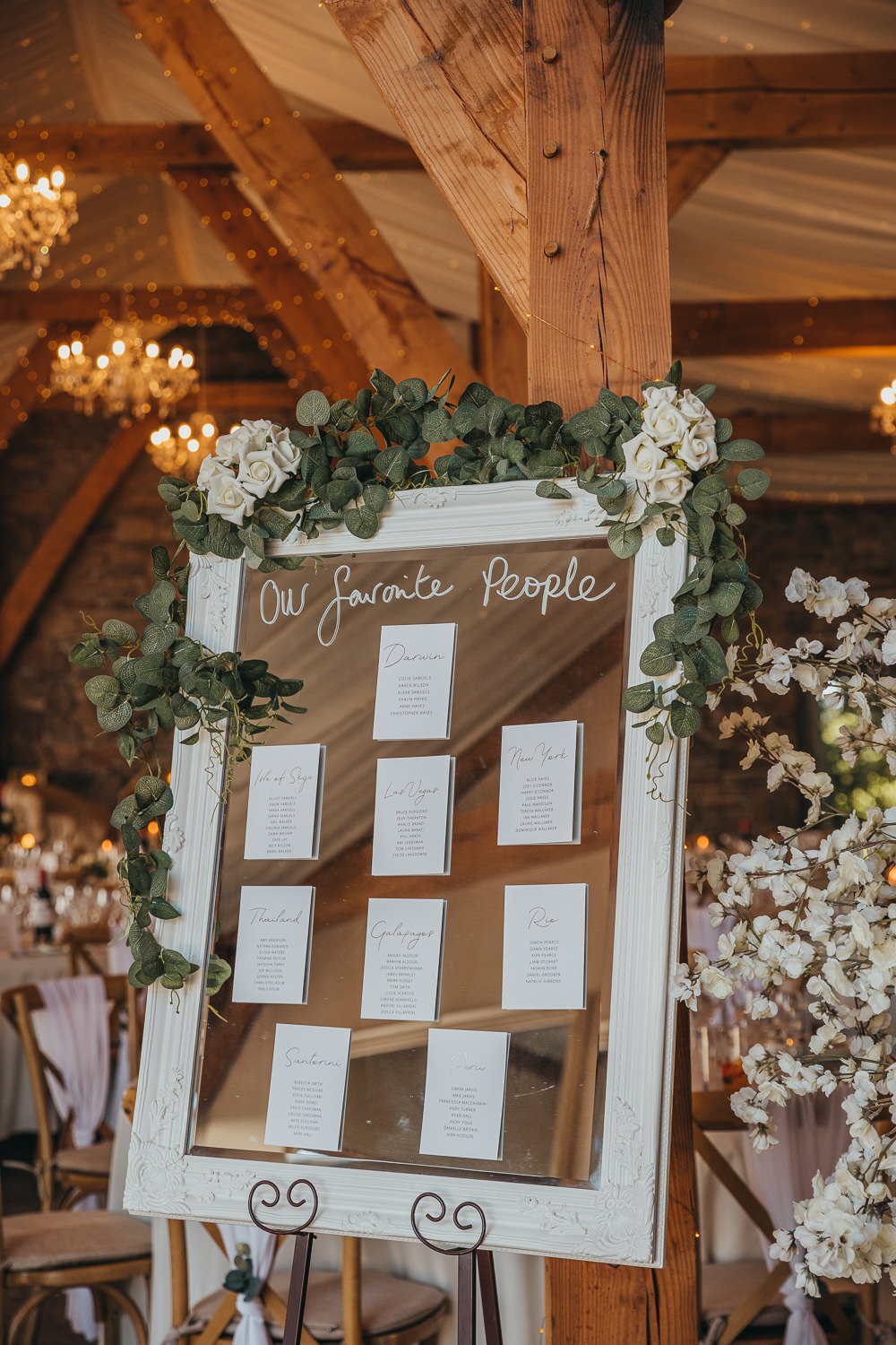Mirror Frame Table Plan Greenery Rose Beaconside House Wedding Amy Chapple Photography
