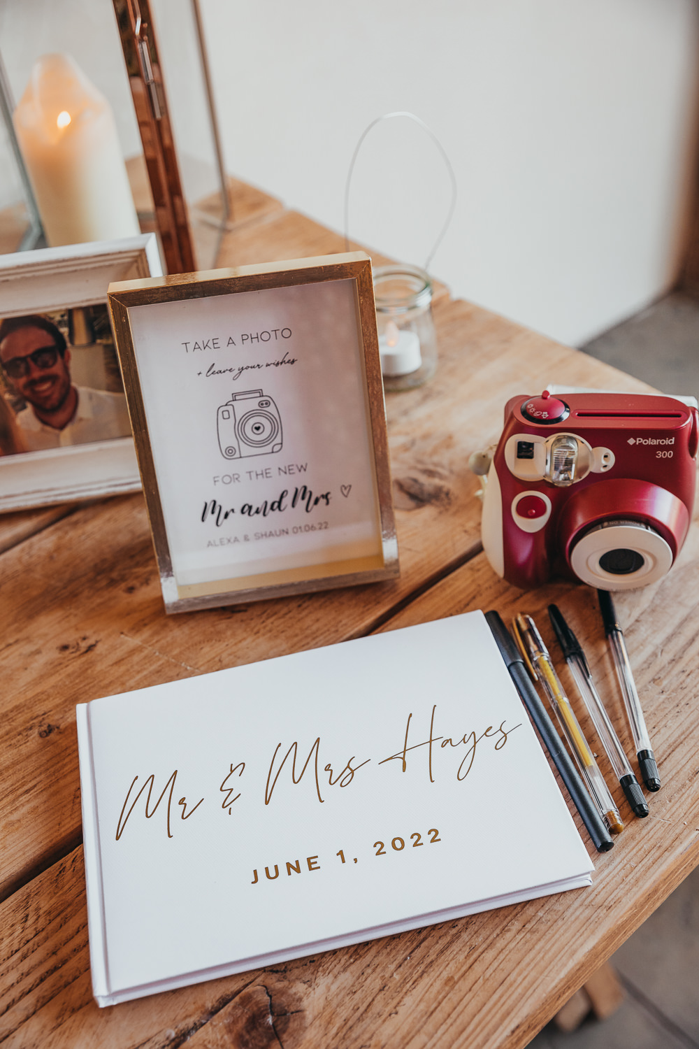 Guest Book Camera Beaconside House Wedding Amy Chapple Photography