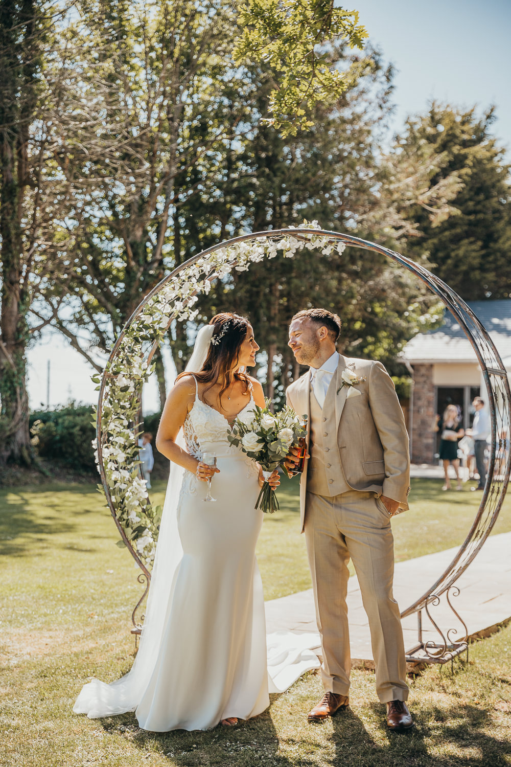 Moongat Hoop Flower Arch Backdrop Beaconside House Wedding Amy Chapple Photography
