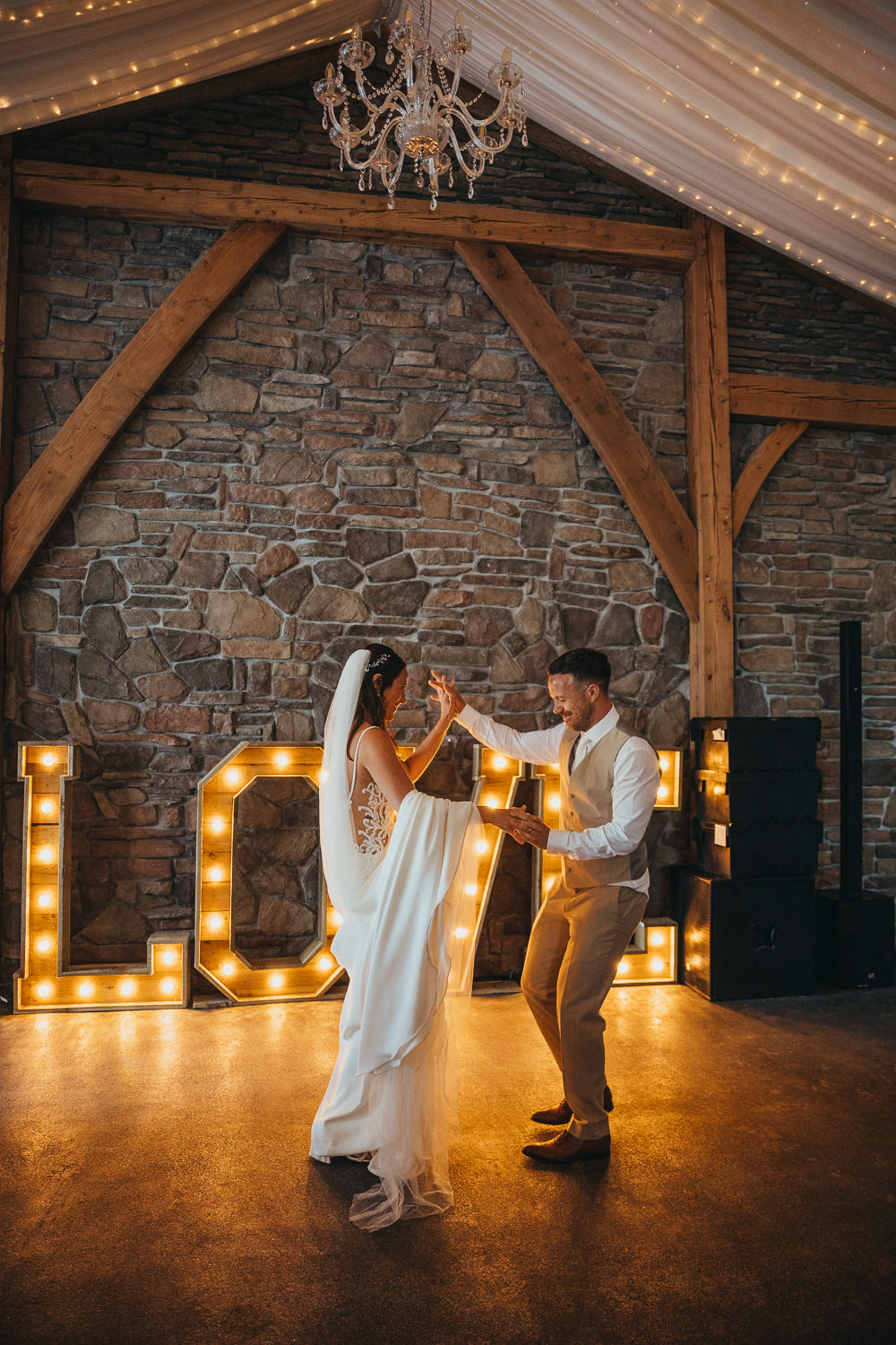 LOVE Letter Lights Beaconside House Wedding Amy Chapple Photography