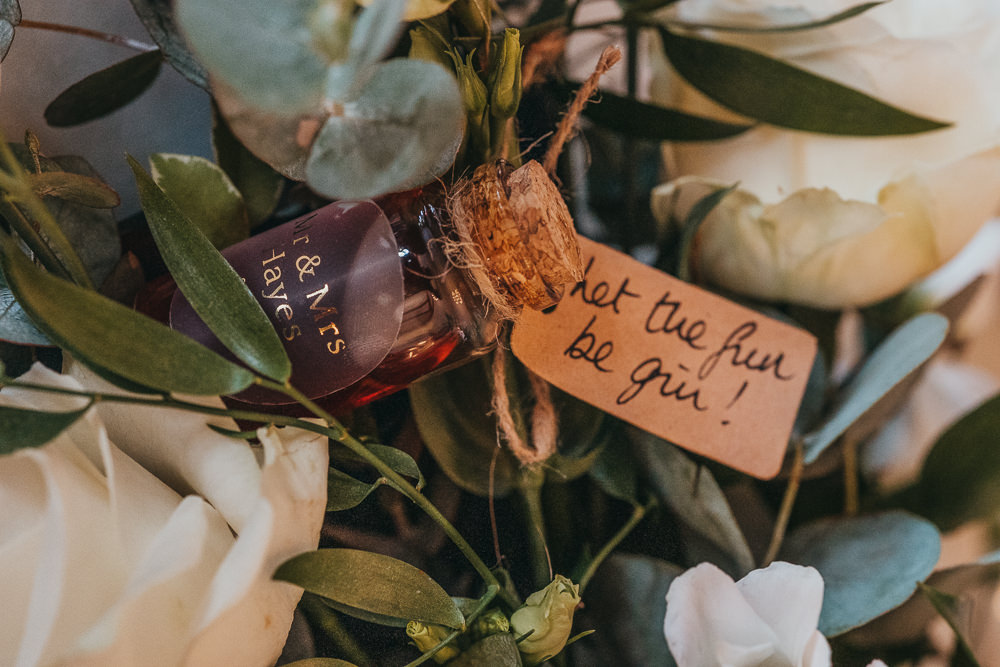 Gin Favour Bottle Beaconside House Wedding Amy Chapple Photography