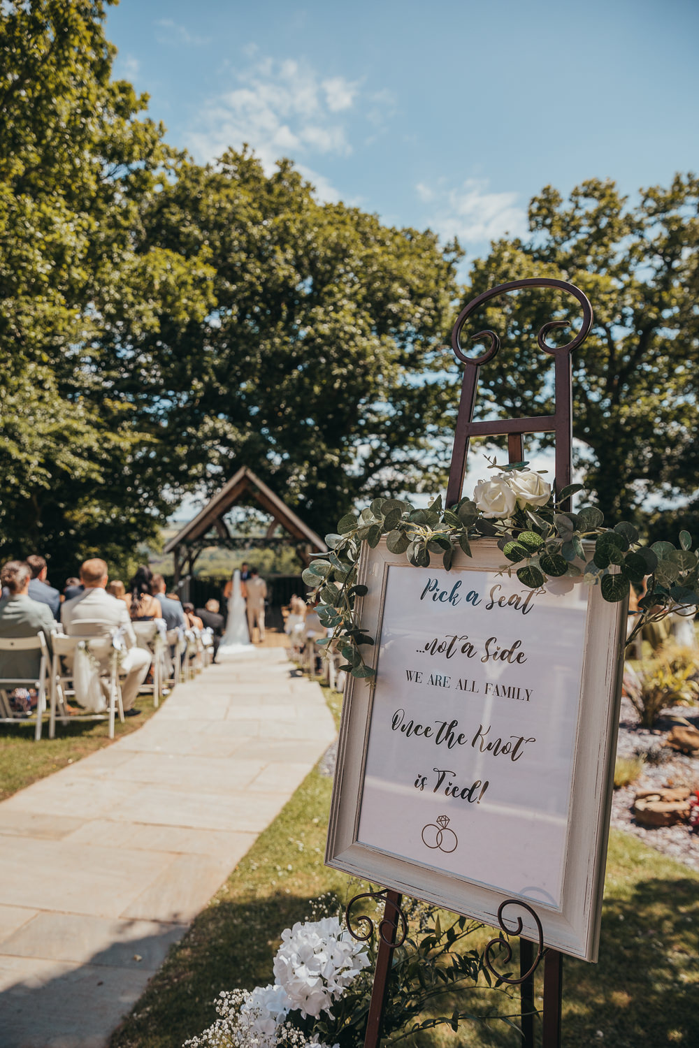 Ceremony sign Beaconside House Wedding Amy Chapple Photography