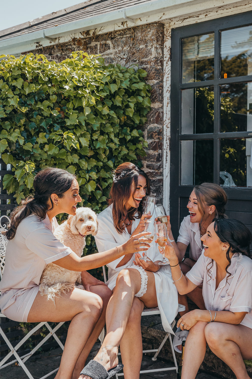 Bride Bridesmaids Robe Beaconside House Wedding Amy Chapple Photography