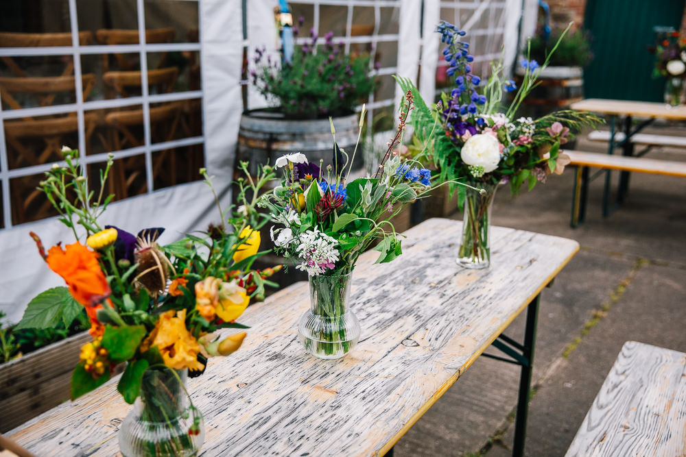 Flowers Table Vase Decor Beauvale Priory Wedding Lisa Marie Halliday