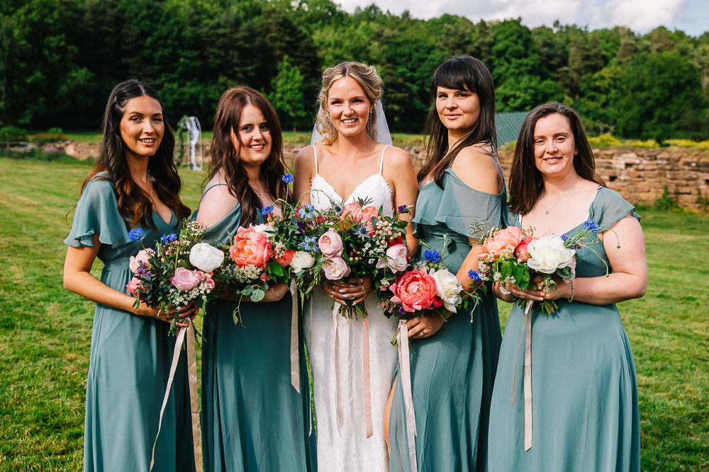 Mini Green Bridesmaids Dress Beauvale Priory Wedding Lisa Marie Halliday