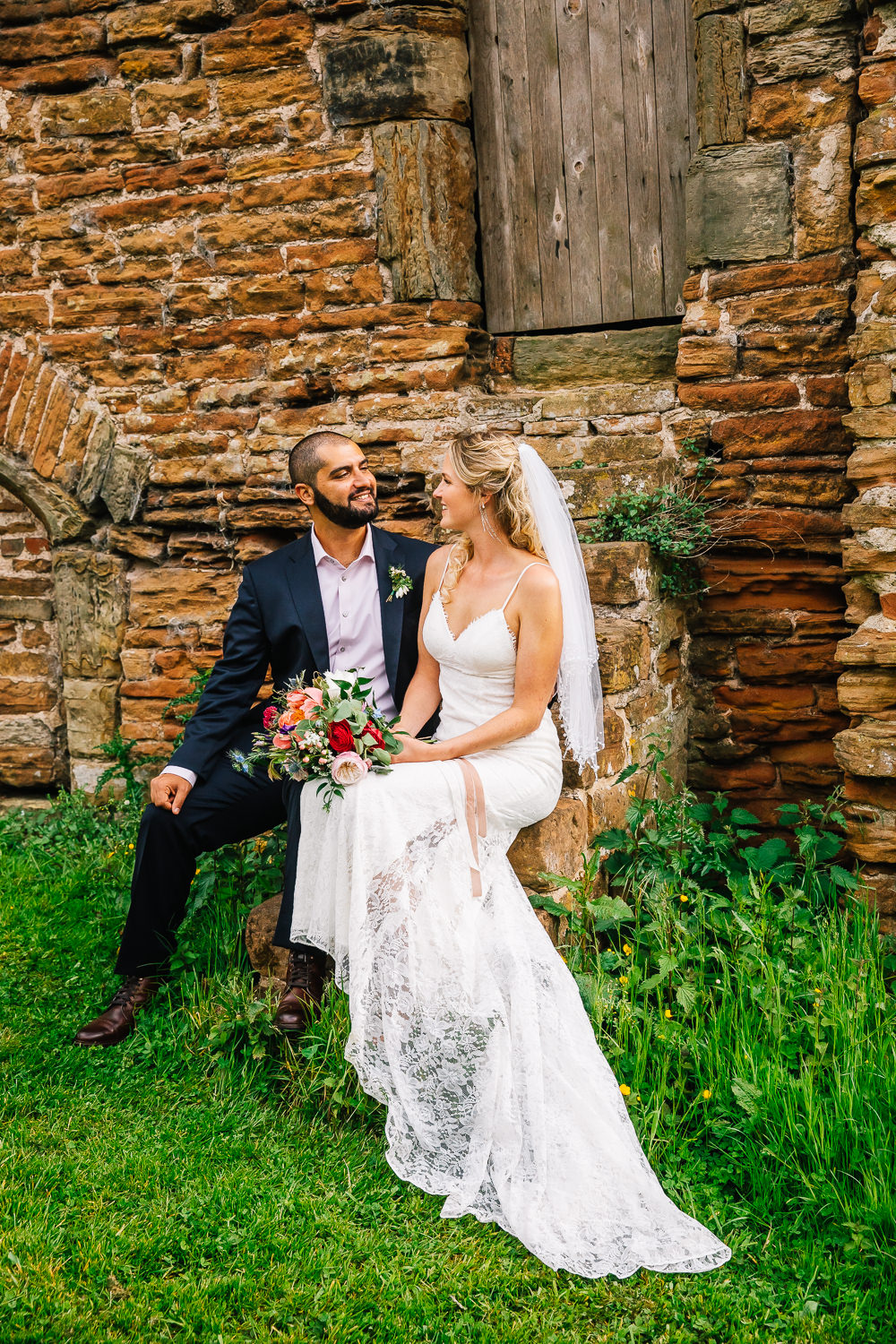 Dress Gown Bride Bridal Lace Train Beauvale Priory Wedding Lisa Marie Halliday
