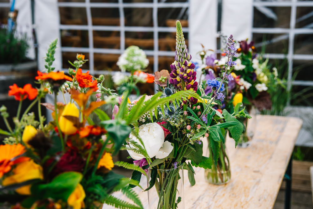 Flowers Table Vase Decor Beauvale Priory Wedding Lisa Marie Halliday