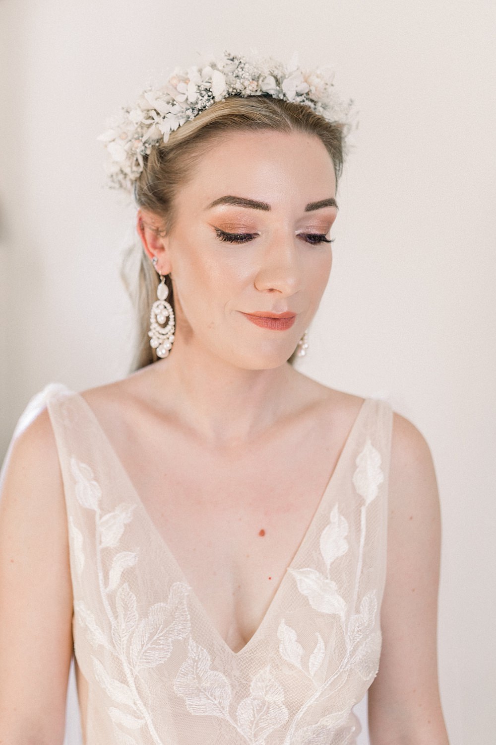 Bride Bridal Flower Crown Make Up Boho Rustic Barn Wedding Terri & Lori