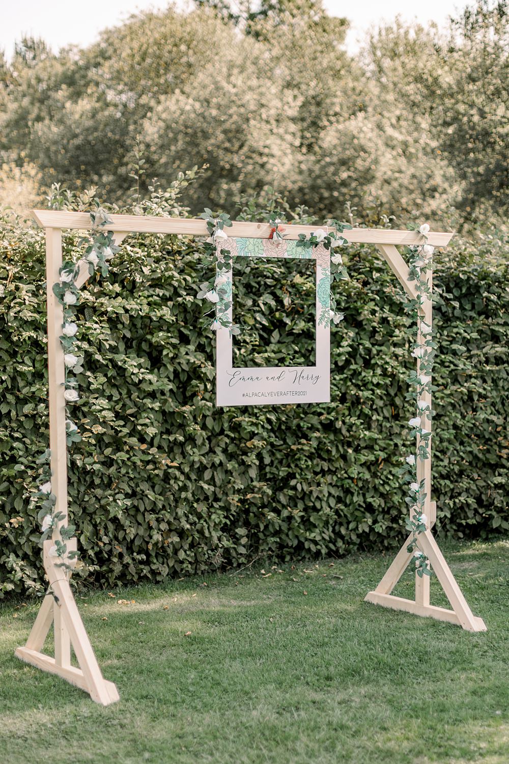 Photo Booth Frame Backdrop Boho Rustic Barn Wedding Terri & Lori