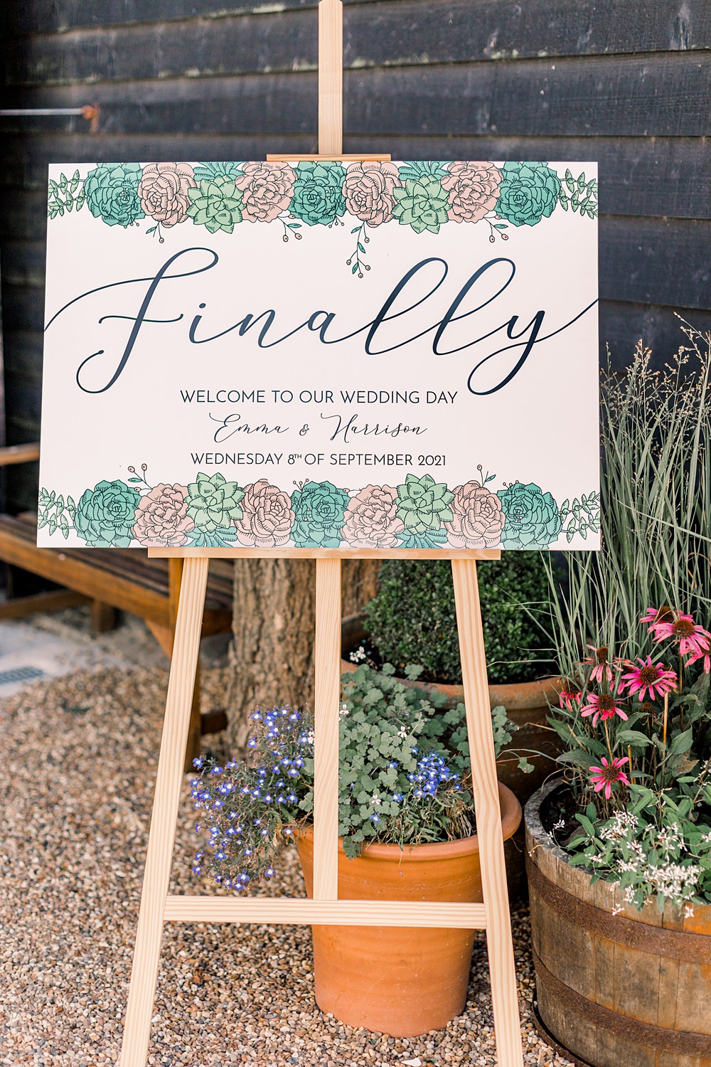 Finally Welcome Sign Boho Rustic Barn Wedding Terri & Lori