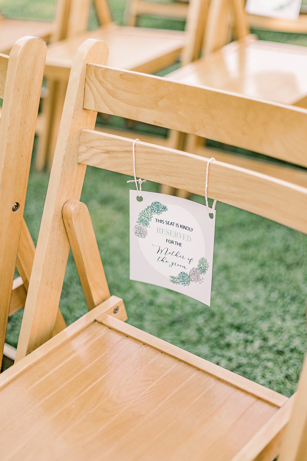 Ceremony Chair Reserved Label Boho Rustic Barn Wedding Terri & Lori