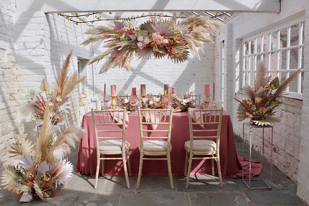Dried Wedding Flowers Table stellaphotography