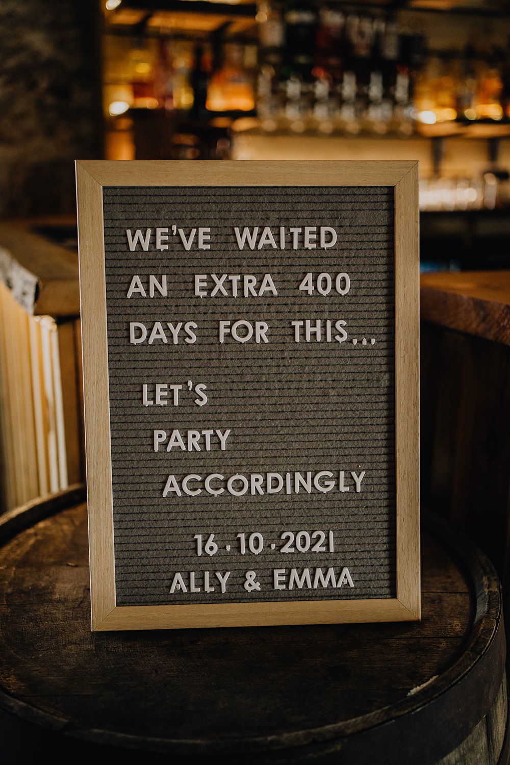 Peg Board Sign Falside Mill Wedding Martin Venherm Photography